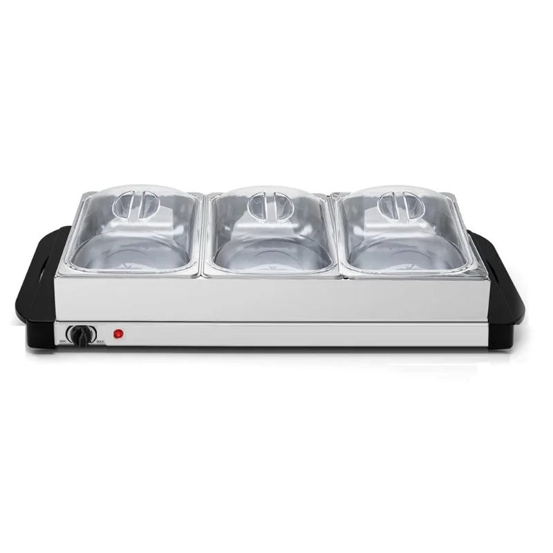 Cheffinger CF-BW300: 3,5 Quarts 2 in 1 Buffetwärmer + Heizplatte