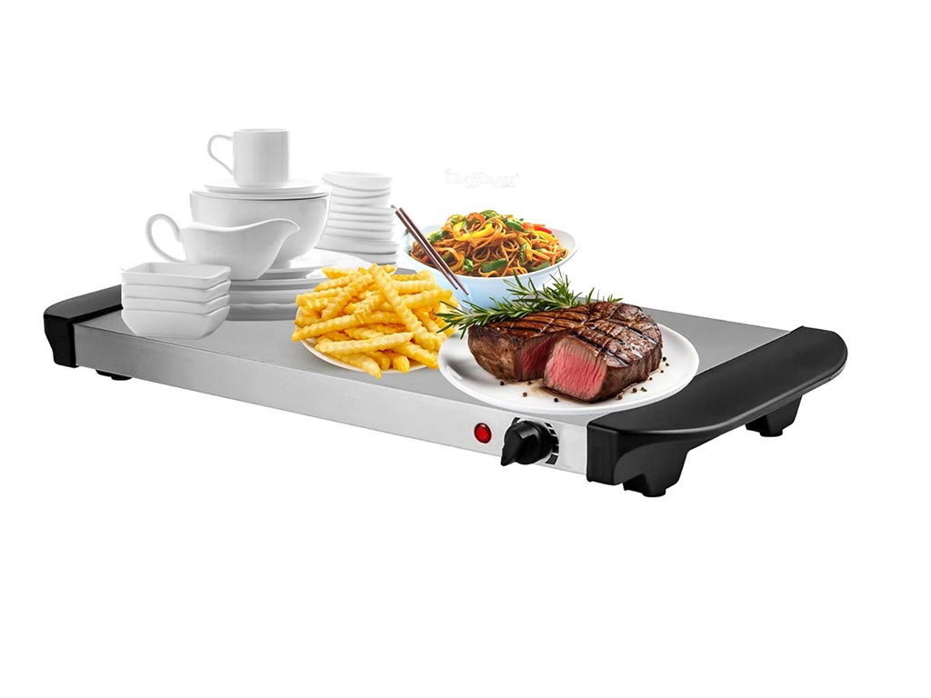 Cheffinger CF-BW300: 3,5 Quarts 2 in 1 Buffetwärmer + Heizplatte