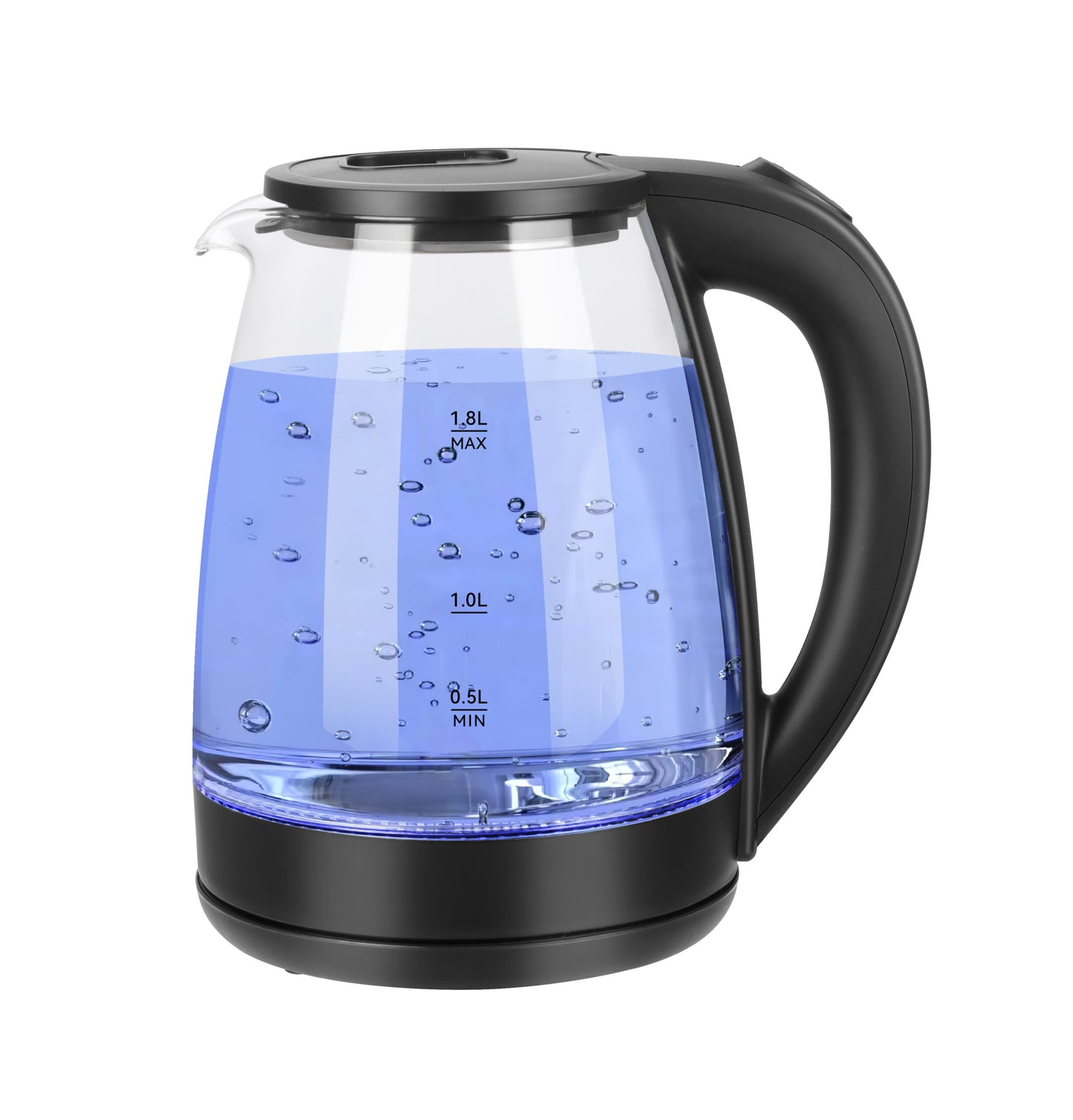 Wasserkocher Glas 1,8 Liter, LED-BeleuchtungHS-GK1.8 Glaskessel 1500 Watt